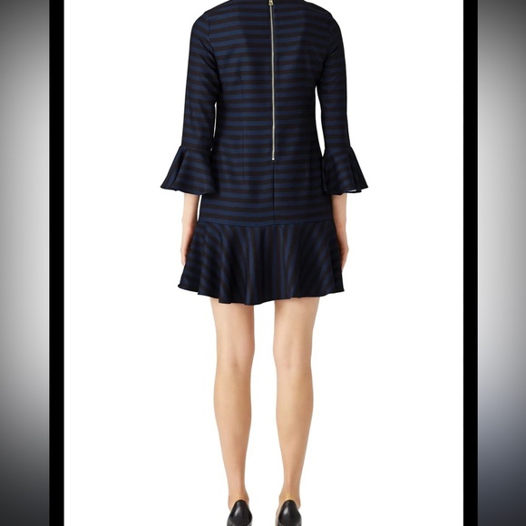 Sail to Sable Blue and Black Striped Long Sleeve Dress - Picture 5 of 5